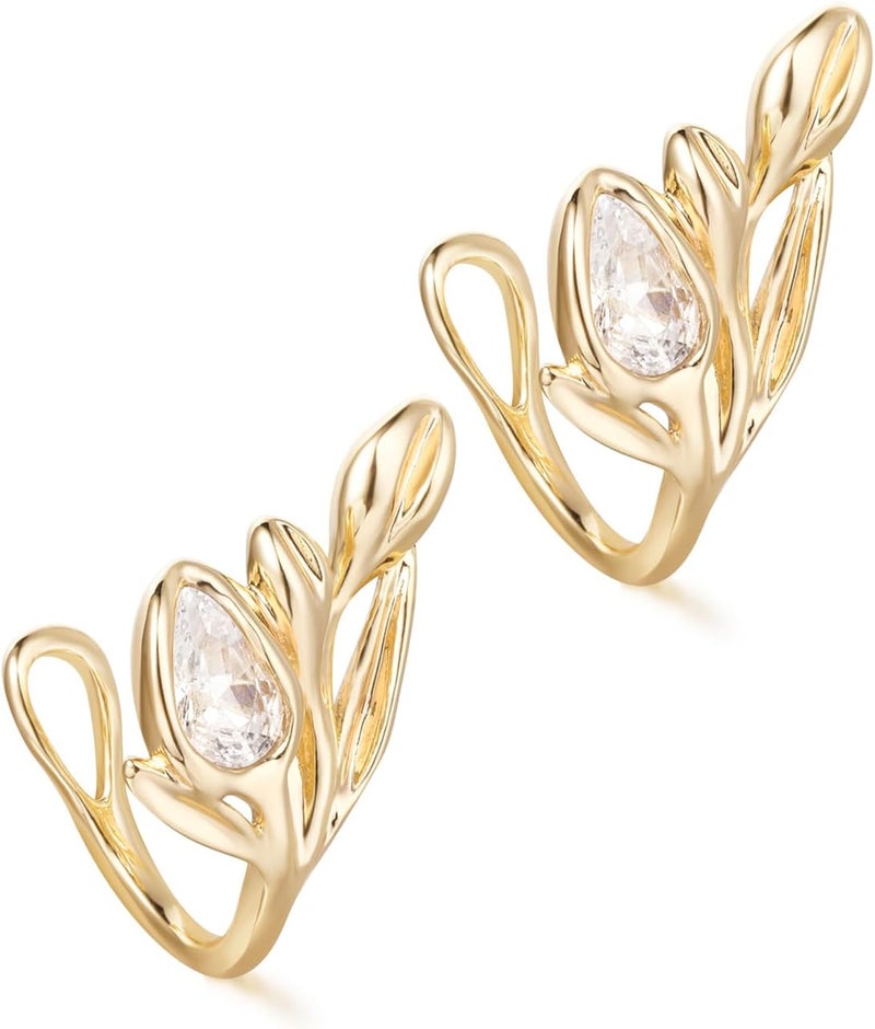 MYEARS Women Ear Cuff Earring Gold Non Pierced Ear Cartilage Clip on Wrap Hoop 14K Gold Filled Tiny Boho Beach Simple Minimalist Delicate Handmade Hypoallergenic Jewelry Gift-Sold as Single/Pair - Image 1